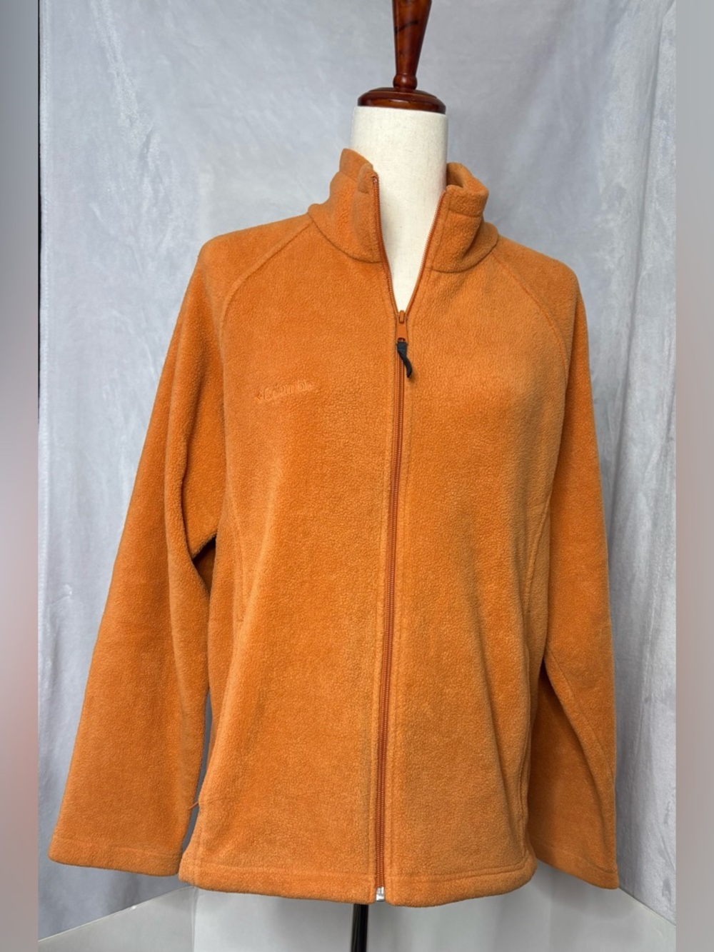 Columbia Burnt Orange Full-Zip Fleece Jacket Large READ